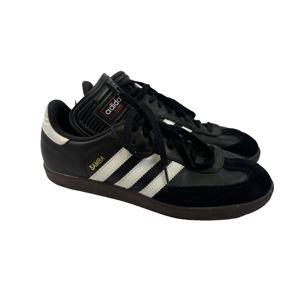 Adidas Samba Classic Indoor Soccer Shoe Sneaker Black White Stripes Men 8.5 W9.5 - Picture 2 of 12